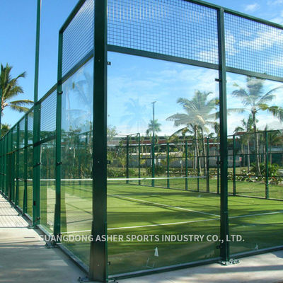 Corte exterior padrão de Padel, campo de tênis sintético à prova de intempéries da grama