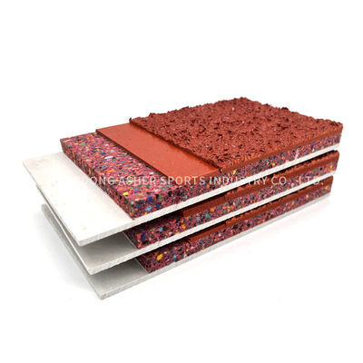 Assoalho de absorção Mats Type de choque de borracha UV da pista de atletismo do sistema do sanduíche da prova