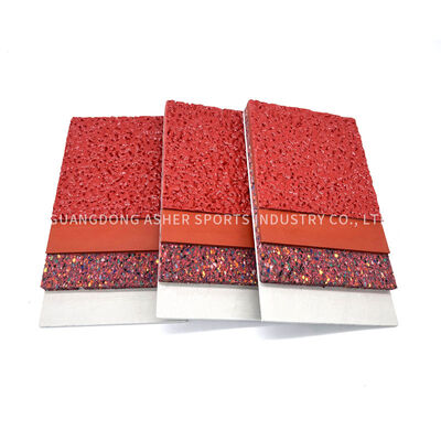 A pista de atletismo de borracha flexível alta do sistema do sanduíche desliza não o tipo reciclado do assoalho