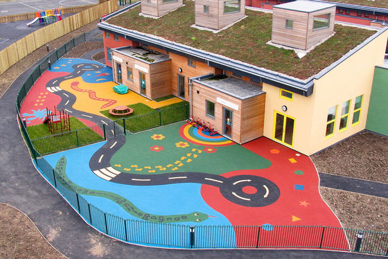 Pista de corrida de borracha EPDM personalizada Cor de superfície personalizada UV e resistente a intempéries