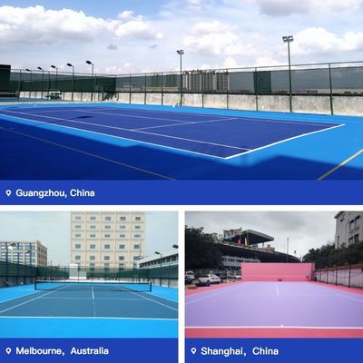 Sistema de almofadas acrílicas de várias camadas para campos de badminton absorvente de choque de baixa manutenção piso acrílico almofado para ginásios escolares