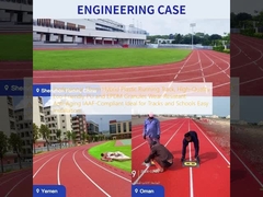 Pista de corrida de plástico híbrido profissional de 13 mm, granulados de PU e EPDM ecológicos de alta qualidade resistentes ao desgaste, compatíveis com a IAAF Ideal para pistas e escolas Fácil instalação