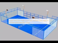 Quadra de Padel Super Panorâmica com Paredes de Vidro Sem Emendas para Vistas Ininterruptas dos Espectadores