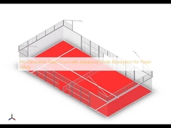 Pro Panoramic Padel Court com absorção de choque avançada para segurança do jogador