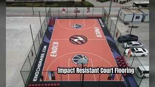 Piso esportivo acrílico durável com alta absorção de choque